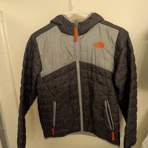 The North Face Gray and Black Jacket Boys Medium